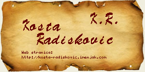 Kosta Radišković vizit kartica